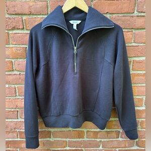 Spanx Black Air Essentials Quarter Zip Sweatshirt